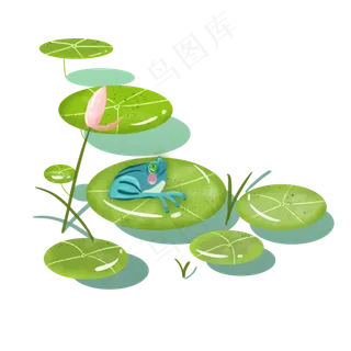 夏季荷叶青蛙png下载