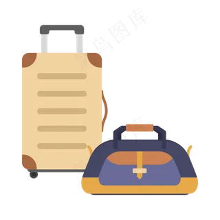 卡通行李箱png,免抠元素