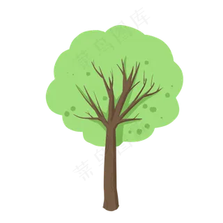 植树节绿色茂密大树,免抠元素