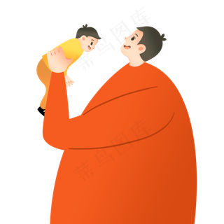 父亲节爸爸抱着孩子插图下载