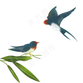 清明节水墨风燕子装饰图案下载,免抠元素 清明节水墨风燕子装饰图案下载,免抠元素