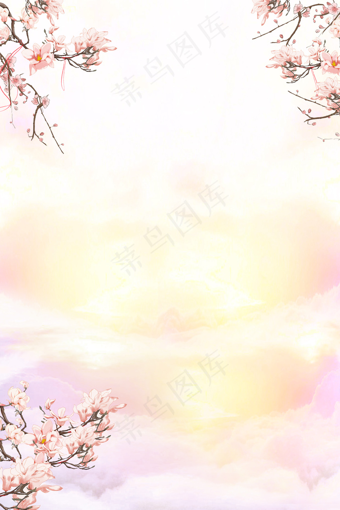 唯美桃花花朵背景素材