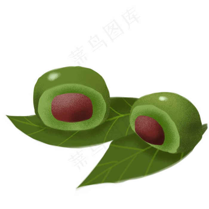 青团小清新绿色板绘