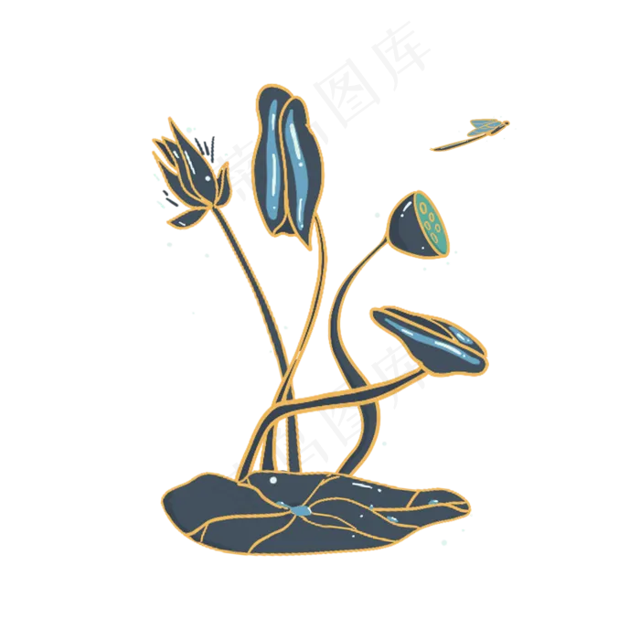 小暑大暑清凉荷花荷叶莲花(2000X2000(DPI:72))psd模版下载