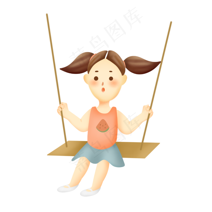 坐千秋的小女孩(3000X3000(DPI:300))psd模版下载