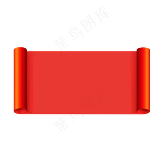 春节新年中国风红色卷轴矢量边框,免抠元素