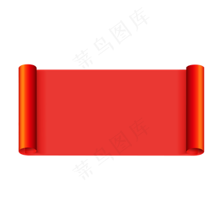 春节新年中国风红色卷轴矢量边框,免抠元素