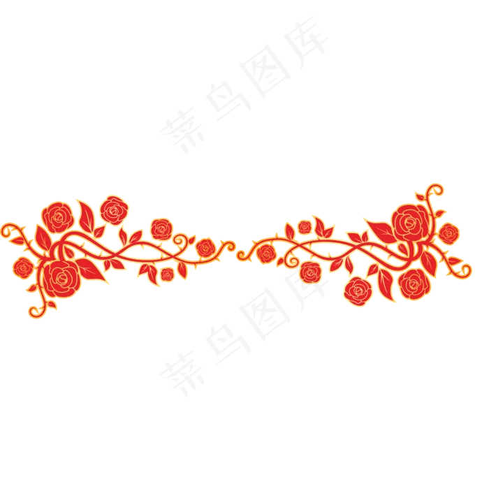 金边红色花(500X500)cdr矢量模版下载