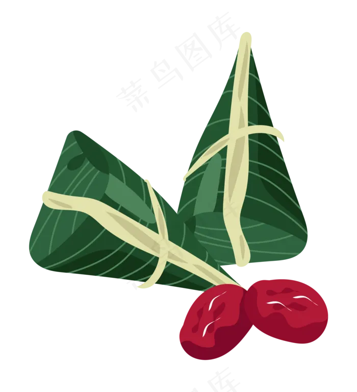 绿色三角粽子插图(2304X2000(DPI:300))ai矢量模版下载