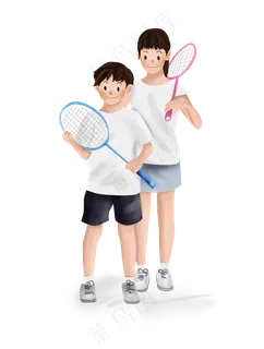 打羽毛球,免抠元素