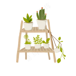 小清新彩绘花架psd设计