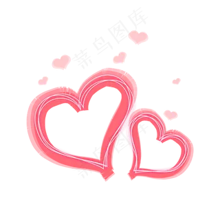 粉色爱心,免抠元素