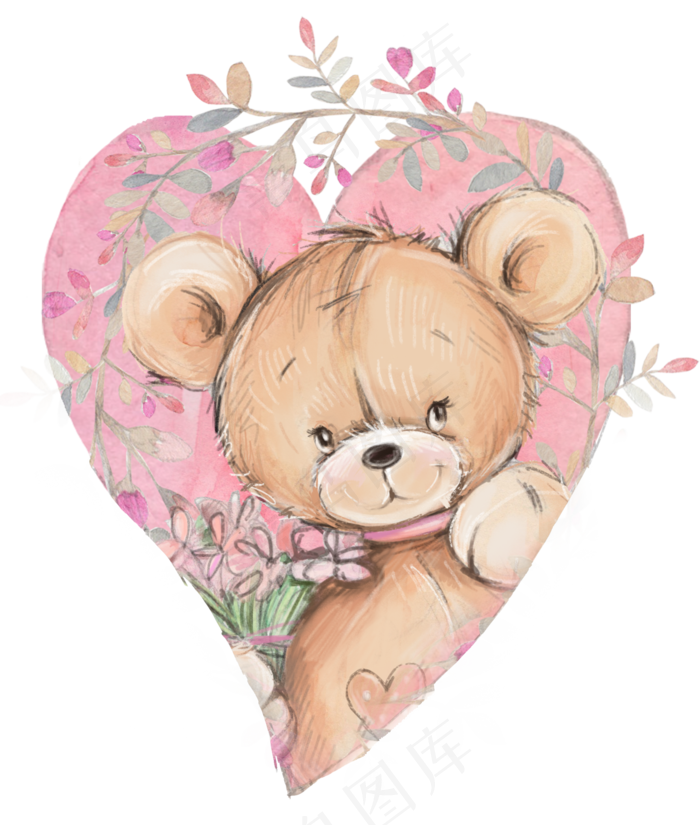 卡通可爱的小熊手绘素材