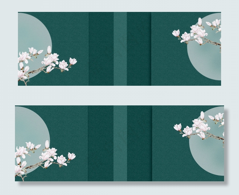 绿色中国风质感层次banner