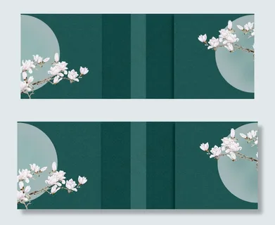 绿色中国风质感层次banner 绿色中国风质感层次banner