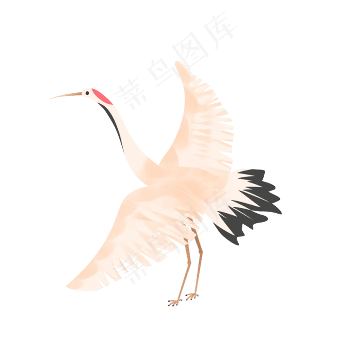 中国风卡通起飞展翅仙鹤(2048X2048(DPI:132))psd模版下载