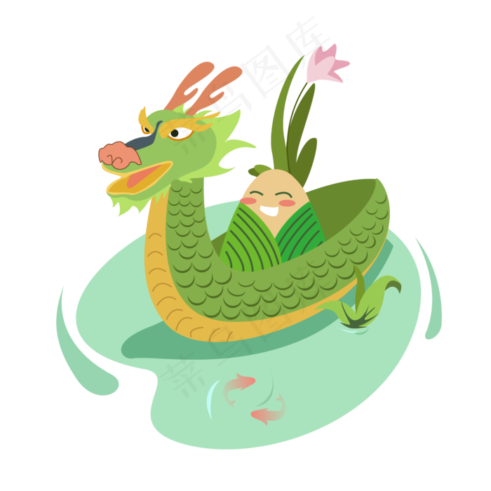 绿色龙舟端午节(1500*1500px 300 dpi )ai矢量模版下载