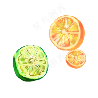水彩水果橘子