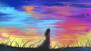 彩色唯美卡通小清新缤纷炫彩美景配图