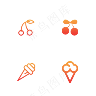 橙色渐变食物类水果小吃外卖图标