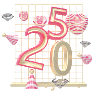 C4D创意520立体温馨浪漫边框