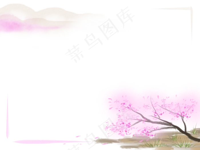 粉色樱花边框(2048X1536(DPI:132))psd模版下载