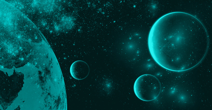 星空宇宙大气蓝色科技感流浪地球背景