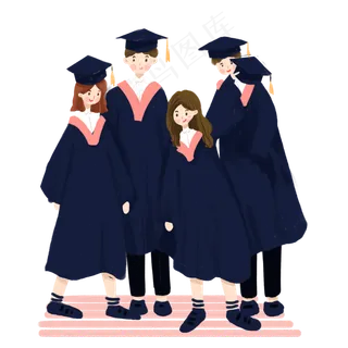 毕业季穿着毕业服的毕业照免抠图