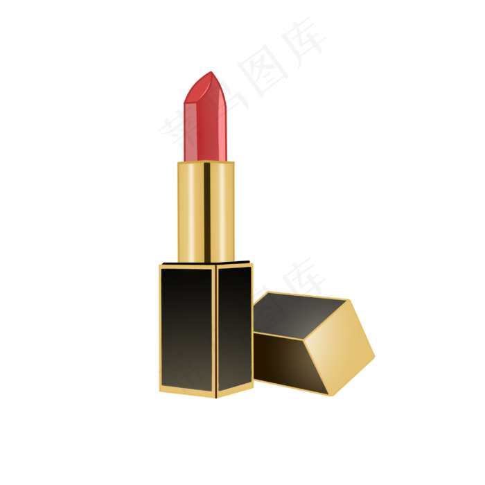 方管口红免扣手绘,免抠元素