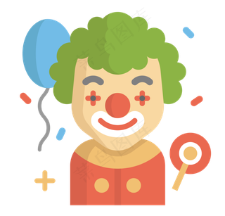 愚人节小丑气球,免抠元素