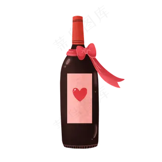 情人节红色的红酒,免抠元素