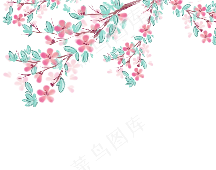 水彩花枝(3174X2500(DPI:300))psd模版下载