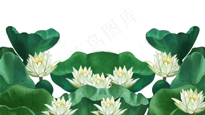 绿色荷叶荷花下载(2880X1620(DPI:300))psd模版下载