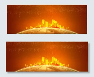 简约金色商务会议展板