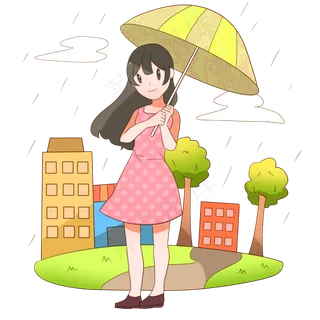 清明节打伞的小女孩 清明节打伞的小女孩