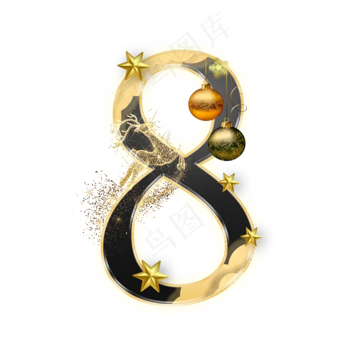 圣诞节数字8(2000*2000px 	      )psd模版下载