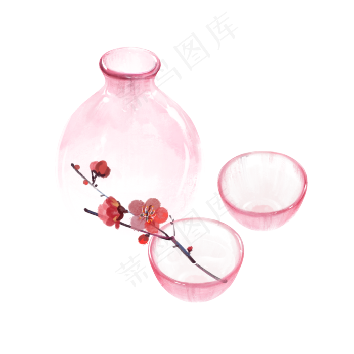 古风白酒瓶玻璃瓶(2048X2048(DPI:132))psd模版下载
