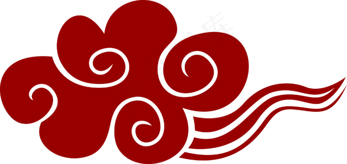 红色祥云纹传统纹样,免抠元素(3000X3000(DPI:300))ai矢量模版下载