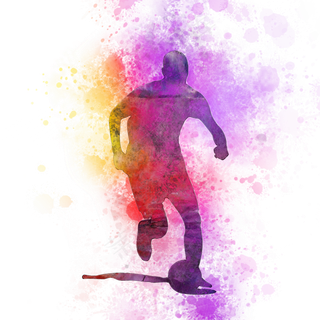 人物剪影水彩彩墨喷溅