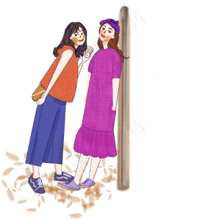 儿童节两个小女孩互动