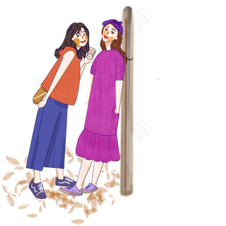 儿童节两个小女孩互动