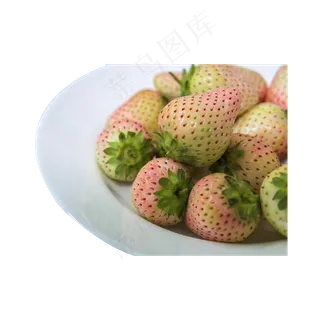 一盘草莓实拍免抠