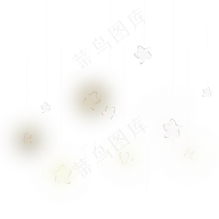 白色创意亮光五角星元素,免抠元素