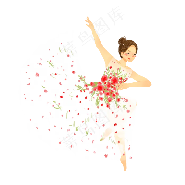 优雅舞动裙摆女生(2000X2000(DPI:300))psd模版下载