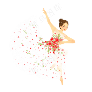 优雅舞动裙摆女生