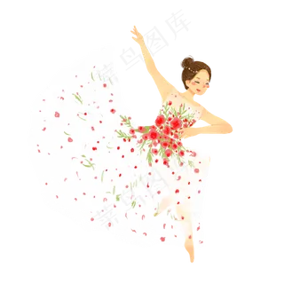 优雅舞动裙摆女生