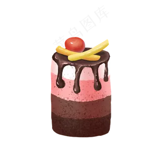 粉色水果巧克力蛋糕点心