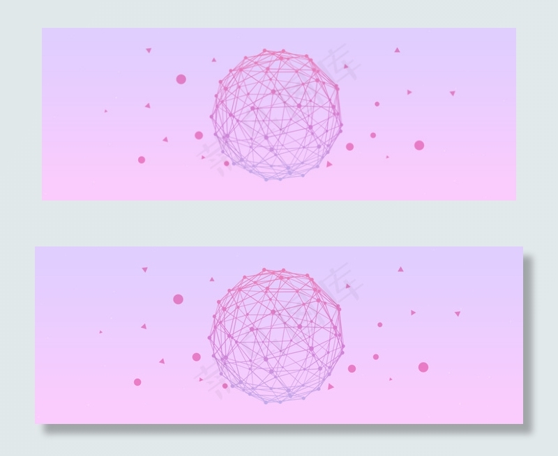 科技线条粉紫渐变banner