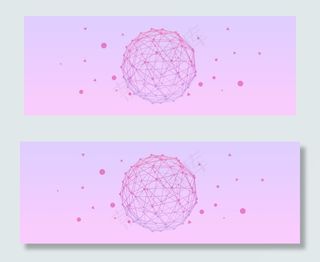 科技线条粉紫渐变banner