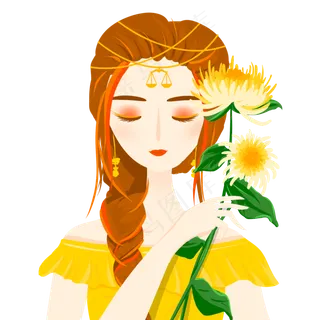 手绘卡通美丽花仙子元素 手绘卡通美丽花仙子元素